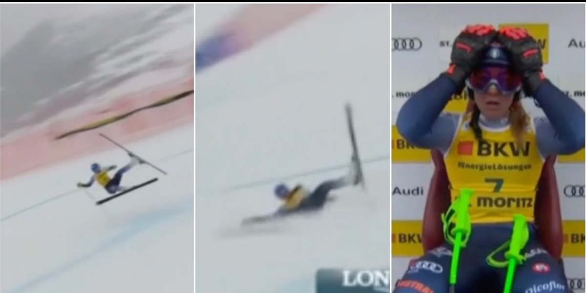 Spavento in Super G, la terrificante caduta di Elena Curtoni: Sofia Goggia con le mani nei capelli
