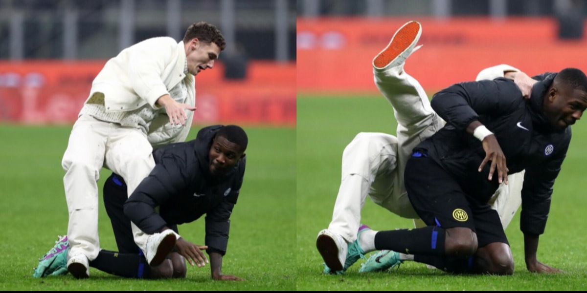 Inter, Thuram sgambetta Pavard: lo scherzo è virale