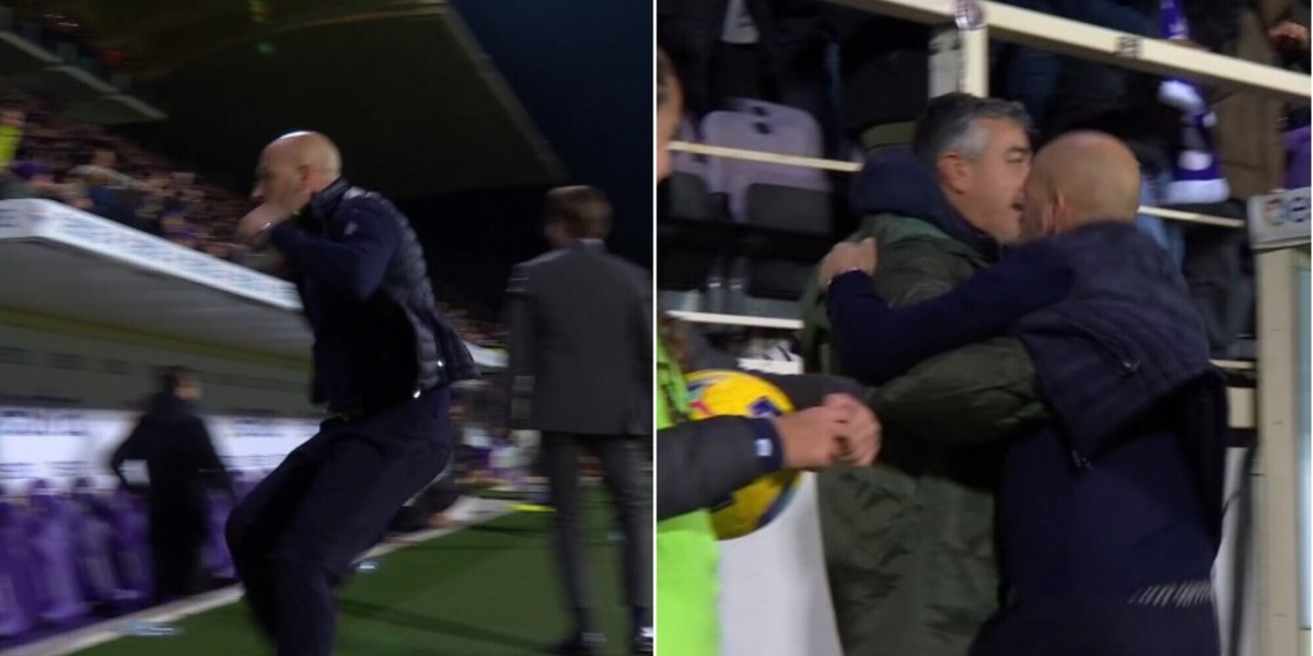Fiorentina-Torino, la folle esultanza di Italiano al gol di Ranieri