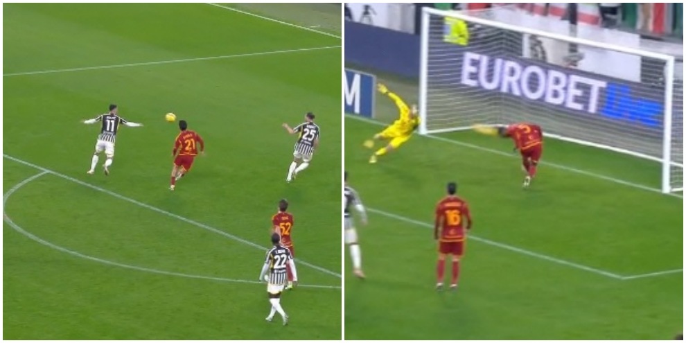Juve-Roma, miracolo di N'Dicka sulla linea: salvataggio di testa su Kostic