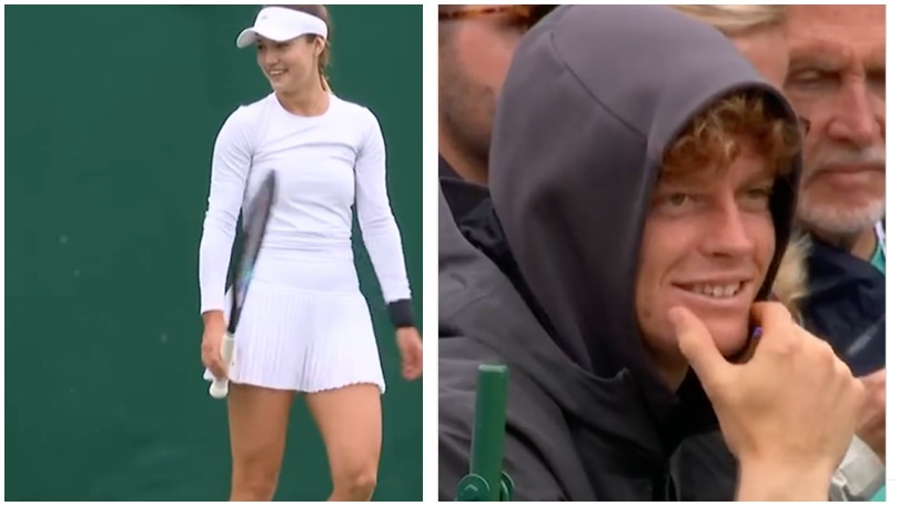 Sinner in incognito a Wimbledon: fa un gesto alla sua Anna e lei scoppia a ridere in campo