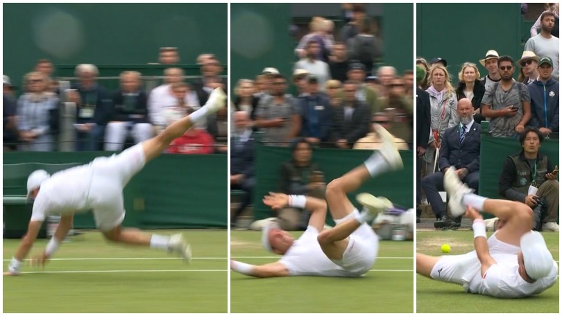 Bautista Agut, che volo durante la sfida con Fognini a Wimbledon!