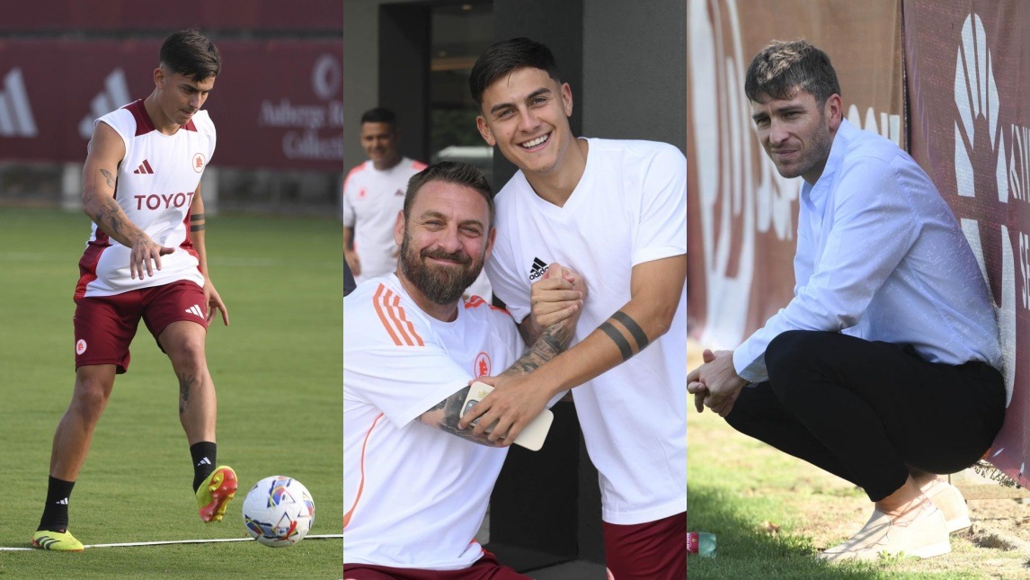 La nuova Roma di De Rossi, Dybala e Ghisolfi: primo allenamento a Trigoria
