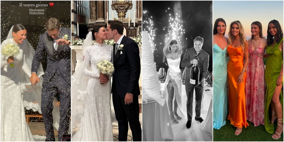 Matrimonio Chiesa e Lucia Bramani a Grosseto: ospiti vip e calciatori presenti