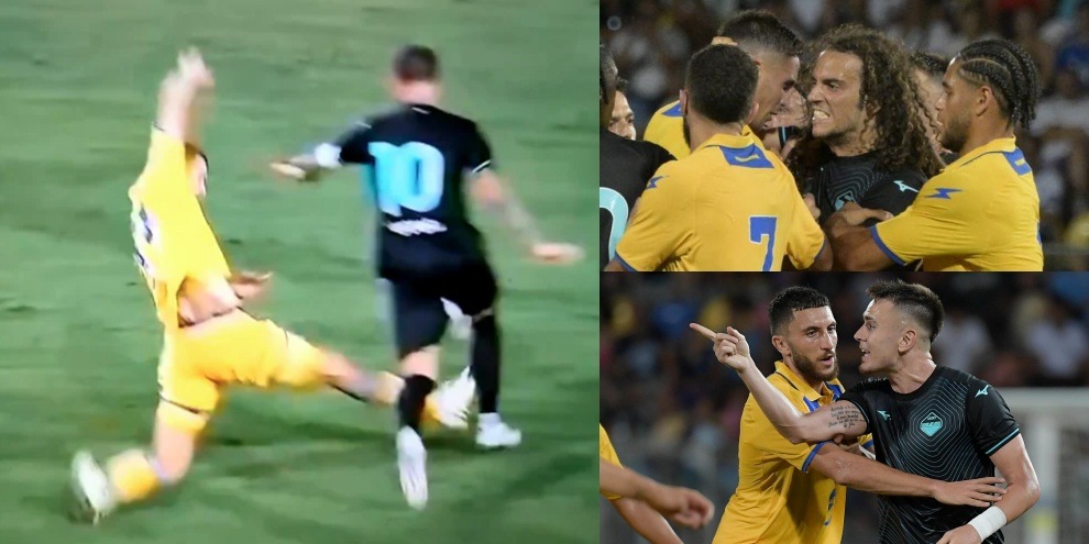 Frosinone-Lazio, scintille in campo dopo un durissimo intervento su Zaccagni