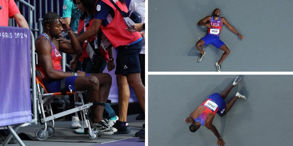 Noah Lyles positivo al Covid si sente male in pista: le FOTO fanno il giro del mondo