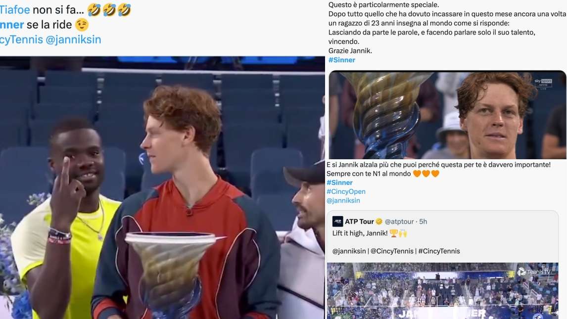 Sinner è tornato, i fan sui social lo celebrano: "Sin-Cinnati". E quel dito medio di Tiafoe...