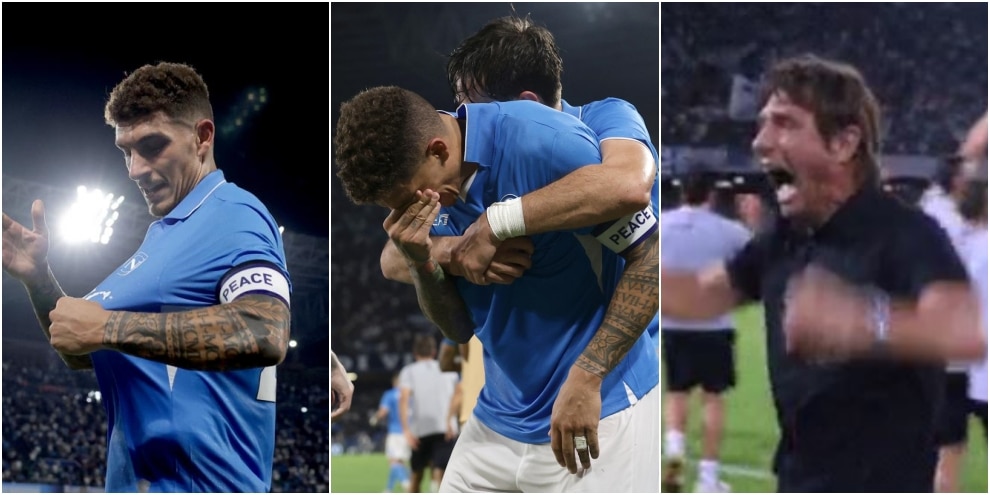 Di Lorenzo, gol e lacrime sotto la curva del Napoli: Conte scatenato