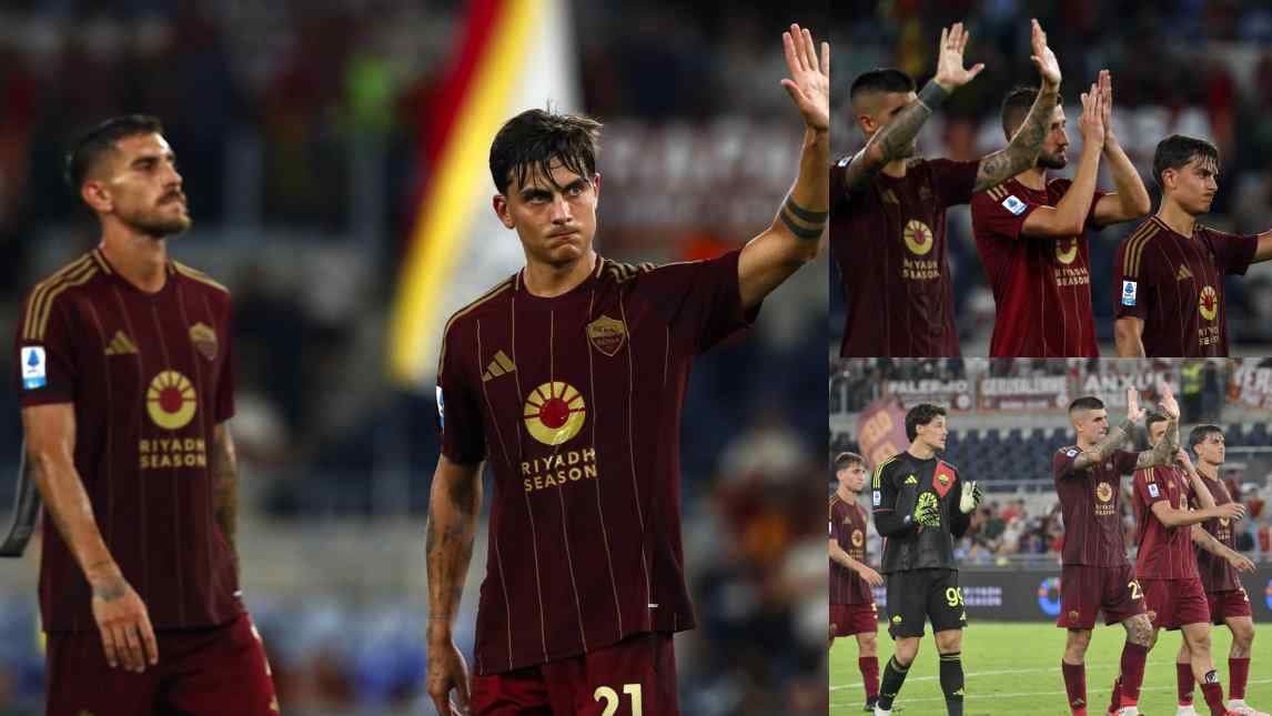 Roma, i giocatori sotto la Curva Sud dopo il ko con l'Empoli: arrivano i fischi