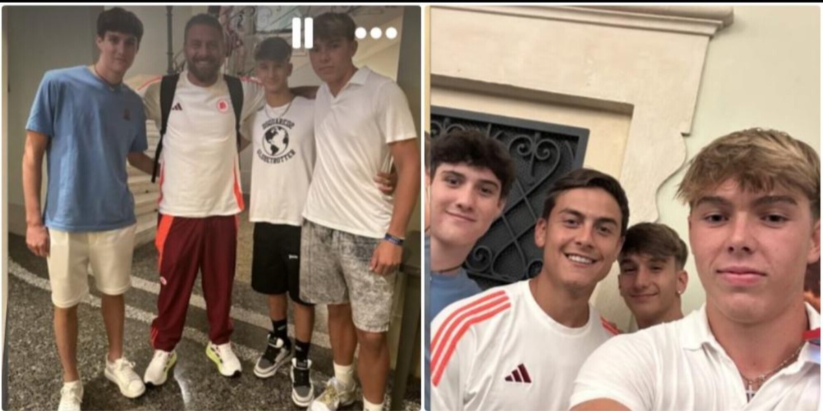 Buffon Jr. nel ritiro della Roma: l'incontro con De Rossi e Dybala