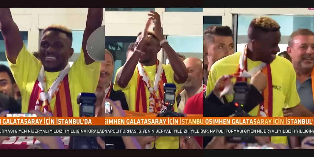 Osimhen, delirio nella notte all'aeroporto di Istanbul: festa con i tifosi del Galatasaray