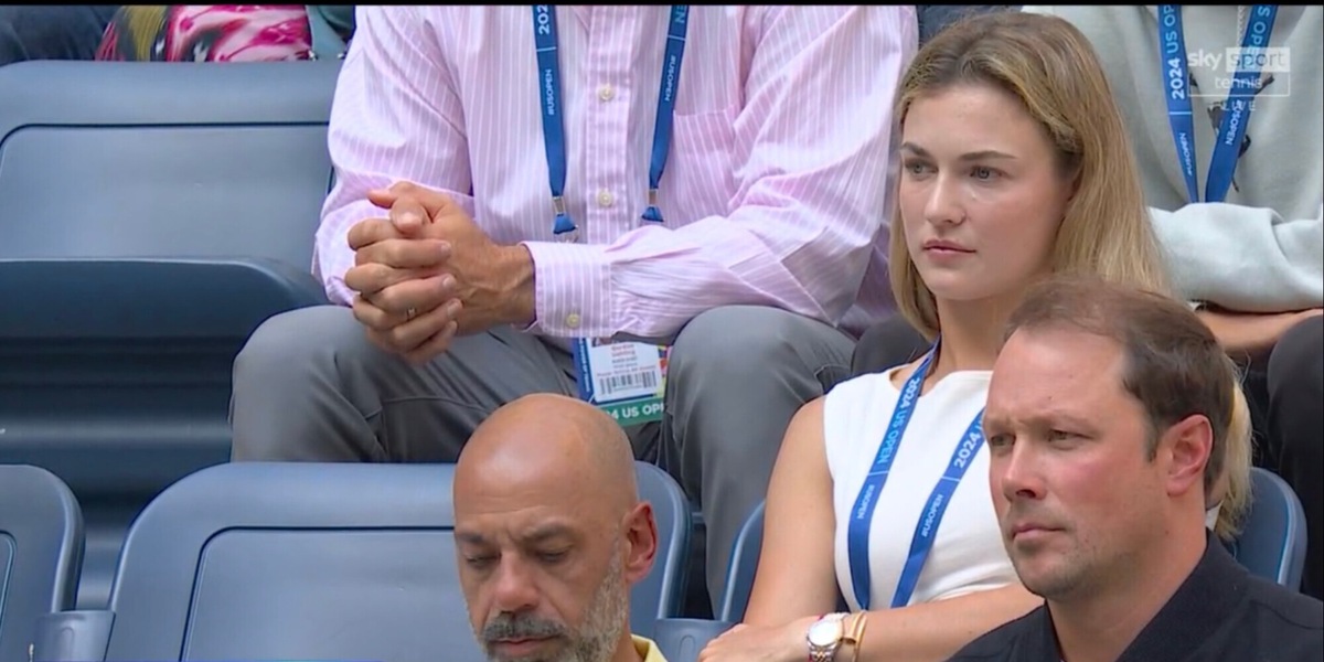 Anna Kalinskaya nel box di Sinner durante la semifinale contro Draper agli Us Open