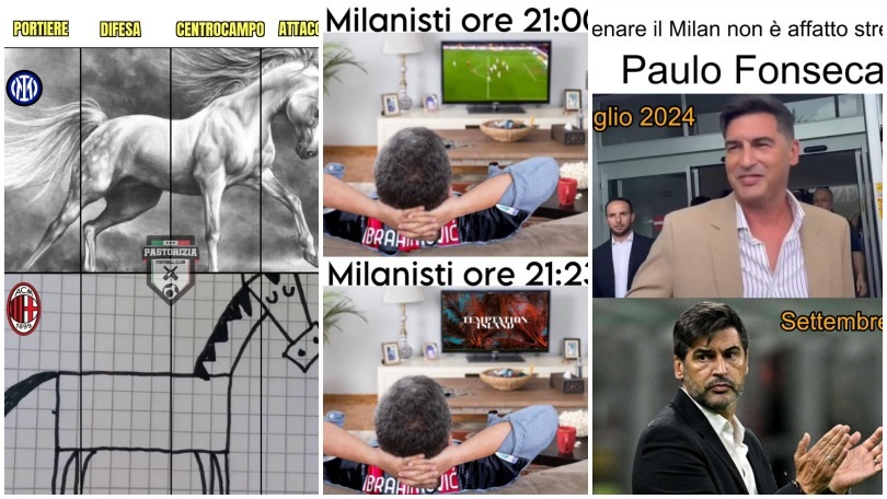 Inter-Milan, il derby si avvicina: sul web si scatenano le ironie su Fonseca e Ibrahimovic