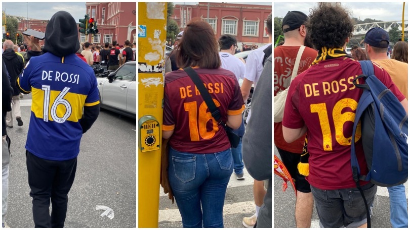 Roma-Udinese, tanti tifosi con la maglia di De Rossi