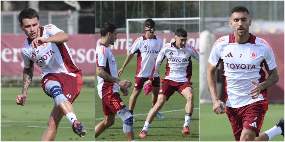 Roma, Pellegrini si allena già a Trigoria. Le Fée con il tutore, Dybala out