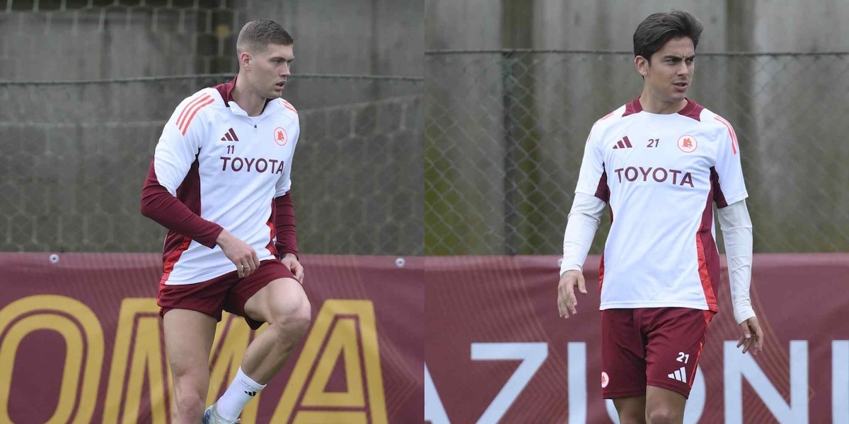 Roma, Dovbyk e Dybala in gruppo: la rifinitura prima dell'Inter