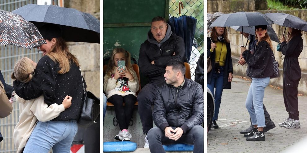 Totti rivede Ilary Blasi e i suoceri: tutte le FOTO allo stadio insieme (ma separati)