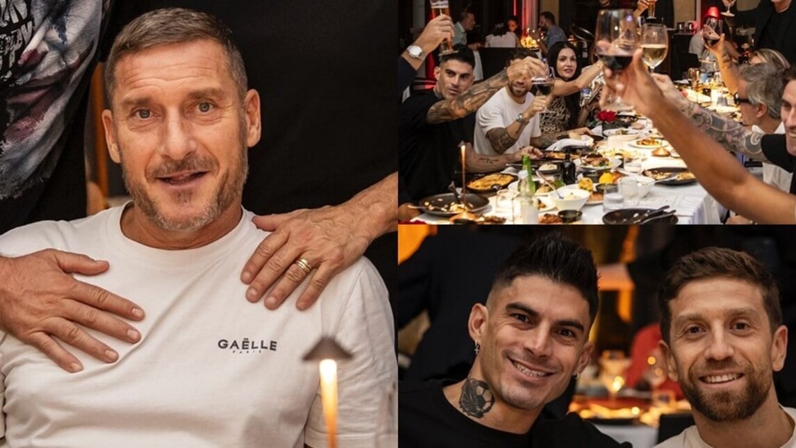 Totti e Noemi a Miami: le foto della prima cena con un brindisi speciale
