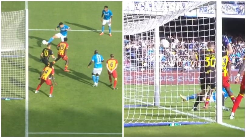 Napoli-Lecce, gol annullato a Di Lorenzo: la sequenza della rete in fuorigioco