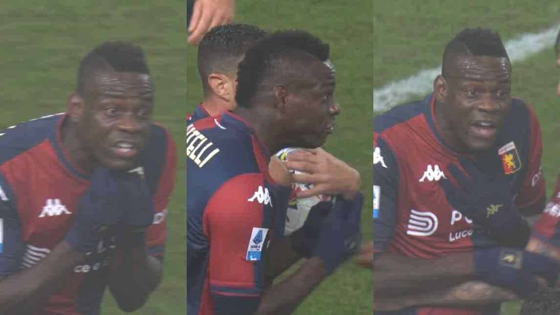 Balotelli debutta con il Genoa, ammonizione e proteste cinque minuti dopo l'ingresso in campo