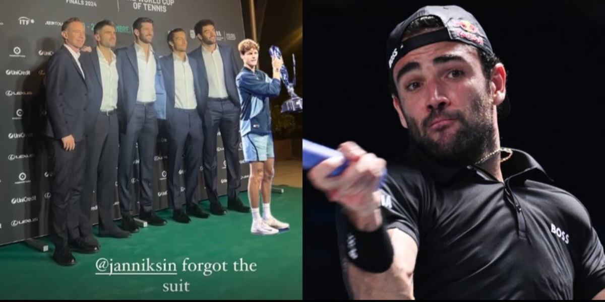Berrettini è già a Malaga, la battuta sul completo di Sinner è virale