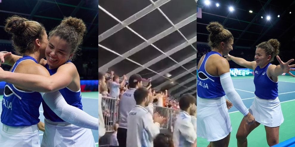 Paolini e le azzurre in finale di BJK Cup impazziscono di gioia. E Berrettini con loro