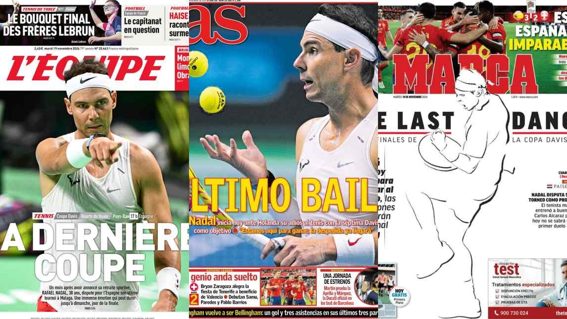 Nadal, le prime pagine da brividi: inizia “The last dance” in Coppa Davis