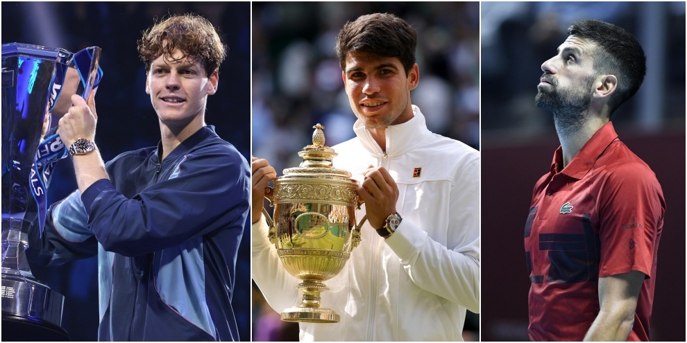 Ranking Atp, com'è cambiata la classifica in un anno: Sinner vola, crollo Djokovic