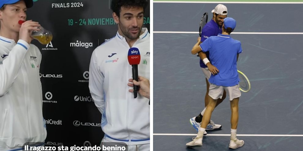 Berrettini e la battuta in diretta che fa ridere Sinner: "Il ragazzo qui..."