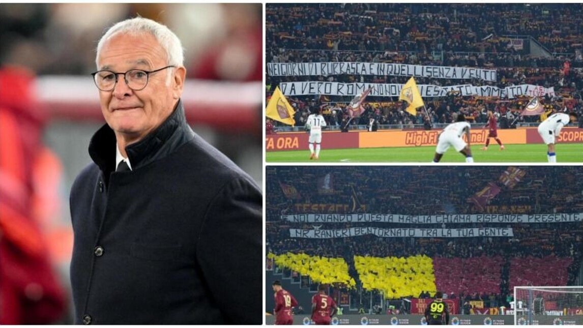 Roma-Atalanta, l'Olimpico acclama Ranieri: "Bentornato tra la tua gente"