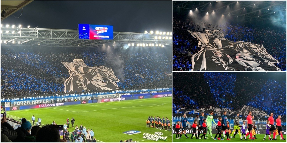 Atalanta-Real Madrid, striscioni e coreografie da grandi notti di Champions