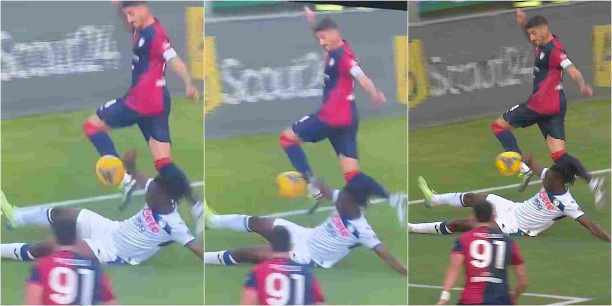 Cagliari-Atalanta, rabbia sui social per il tocco di mano di Kossounou: "rigore netto negato"