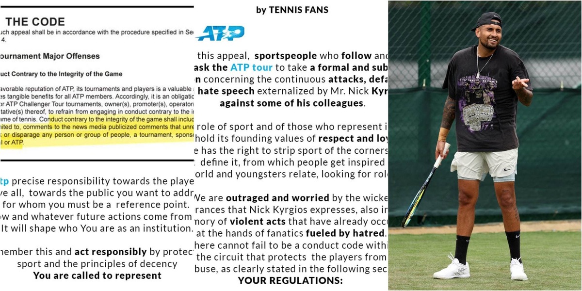 Sinner, Kyrgios sta violando il regolamento? La lettera dei tifosi all'Atp e il codice di condotta