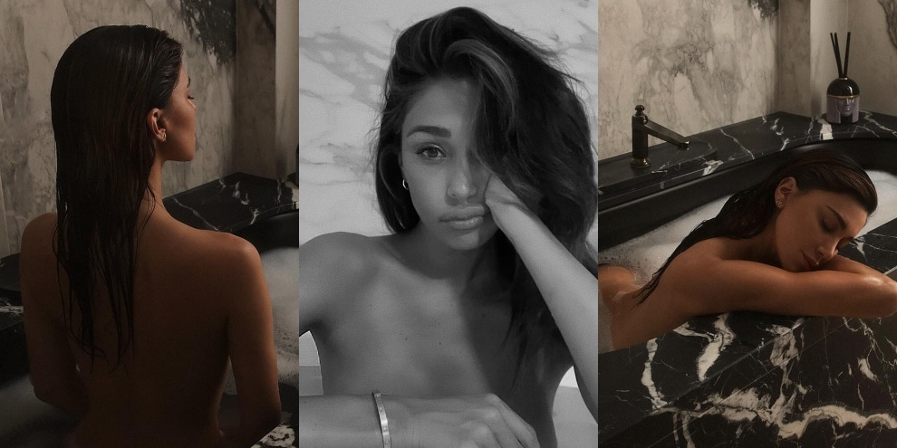 Belen nuda nella vasca fa impazzire i social: "Mi piace così"