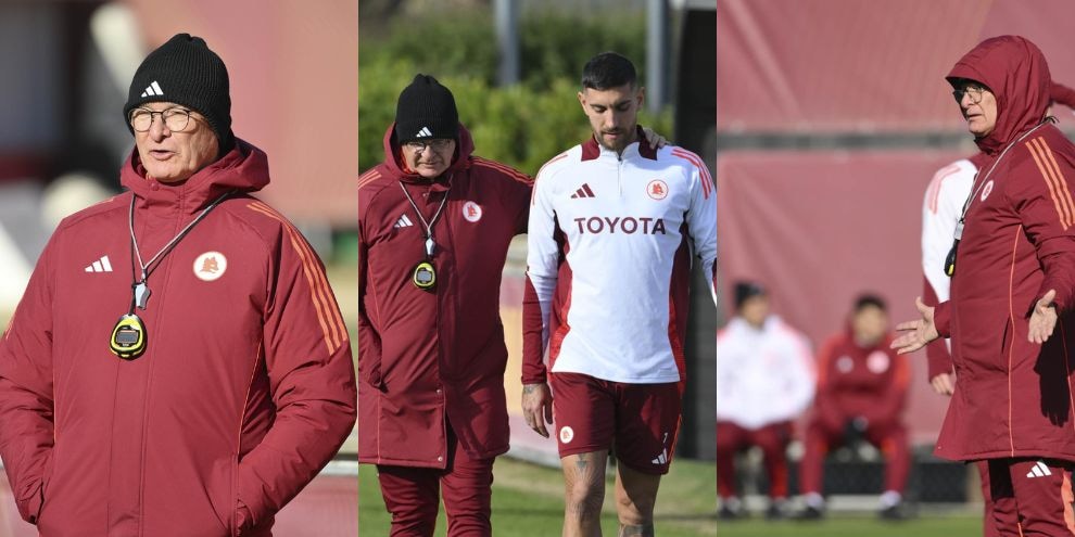 La Roma torna in campo a Trigoria: le FOTO di Ranieri che abbraccia Pellegrini