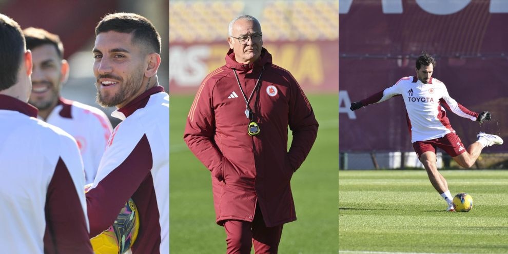 La Roma si allena a Trigoria: out solo Cristante, freddo e sorrisi per Ranieri