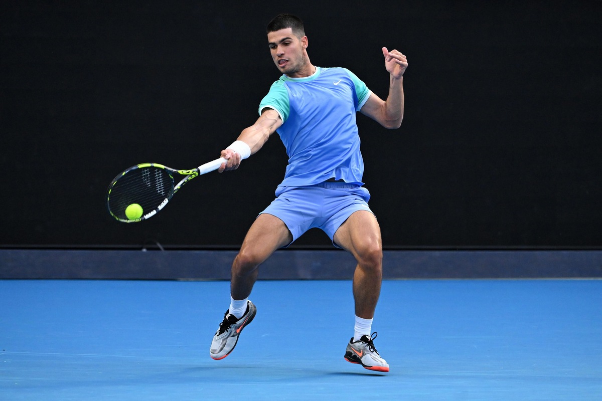 Alcaraz, il primo allenamento in Australia