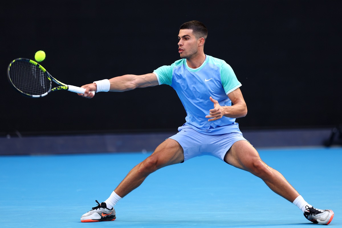 Alcaraz, il primo allenamento in Australia