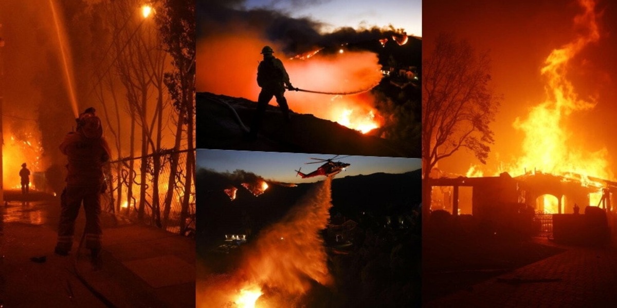 Inferno e panico a Los Angeles: incendio terribile, la città brucia