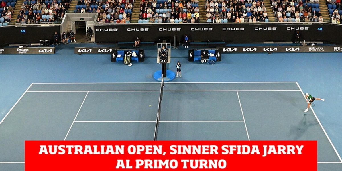 Sinner contro Jarry al primo turno, il tabellone dell'Australian Open