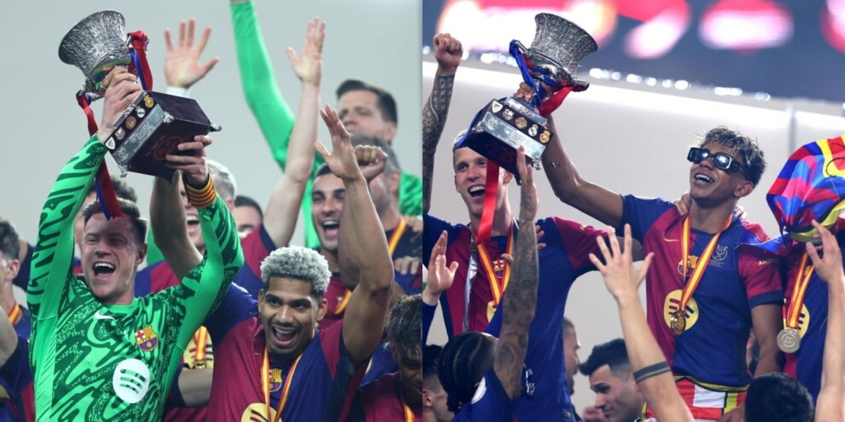 Supercoppa di Spagna, che festa per il Barcellona: le immagini della premiazione