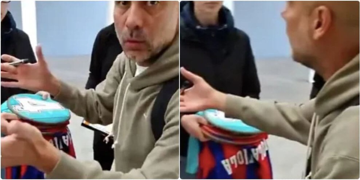 Guardiola ai ragazzi che chiedono l'autografo: “Conosco le vostre facce, andate a scuola”
