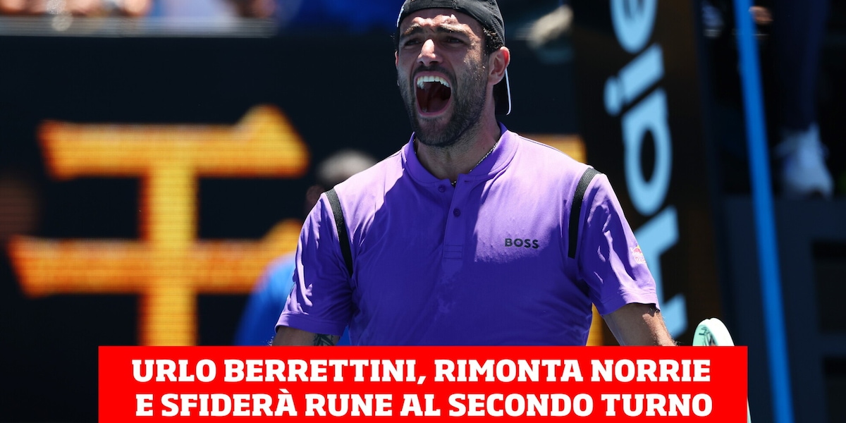 Australian Open, Berrettini rimonta Norrie. Bene Sonego, Paolini e Musetti