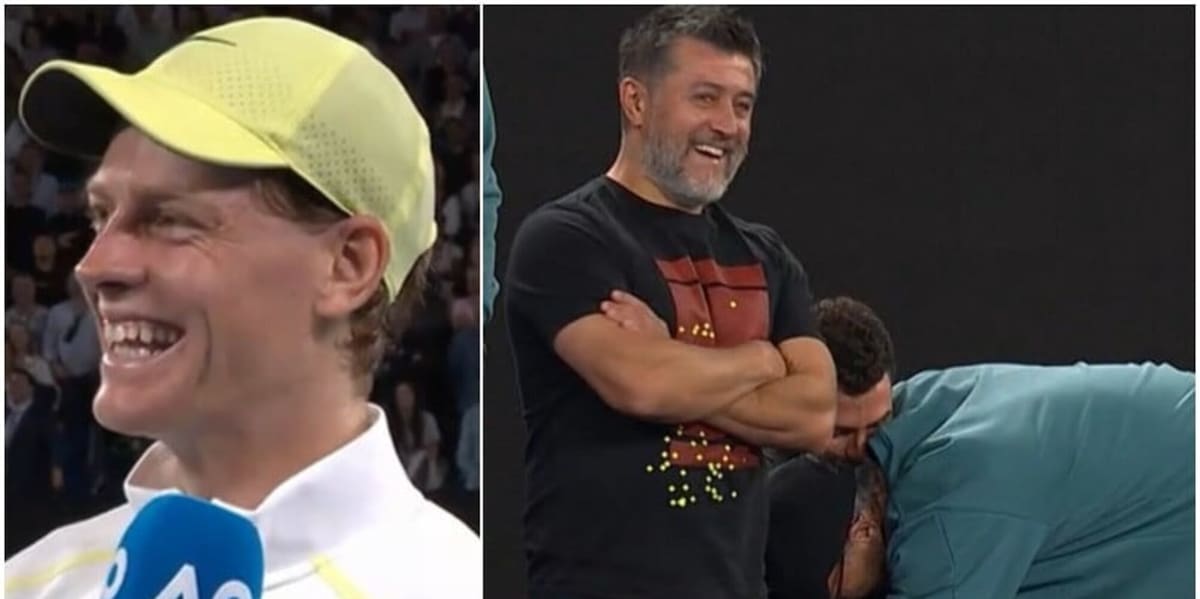 Sinner e la battuta a Vagnozzi dopo la vittoria su Shelton: scoppiano tutti a ridere. E Cahill...
