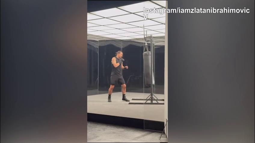 Milan, guarda Ibra: il sacco da boxe va...a terra