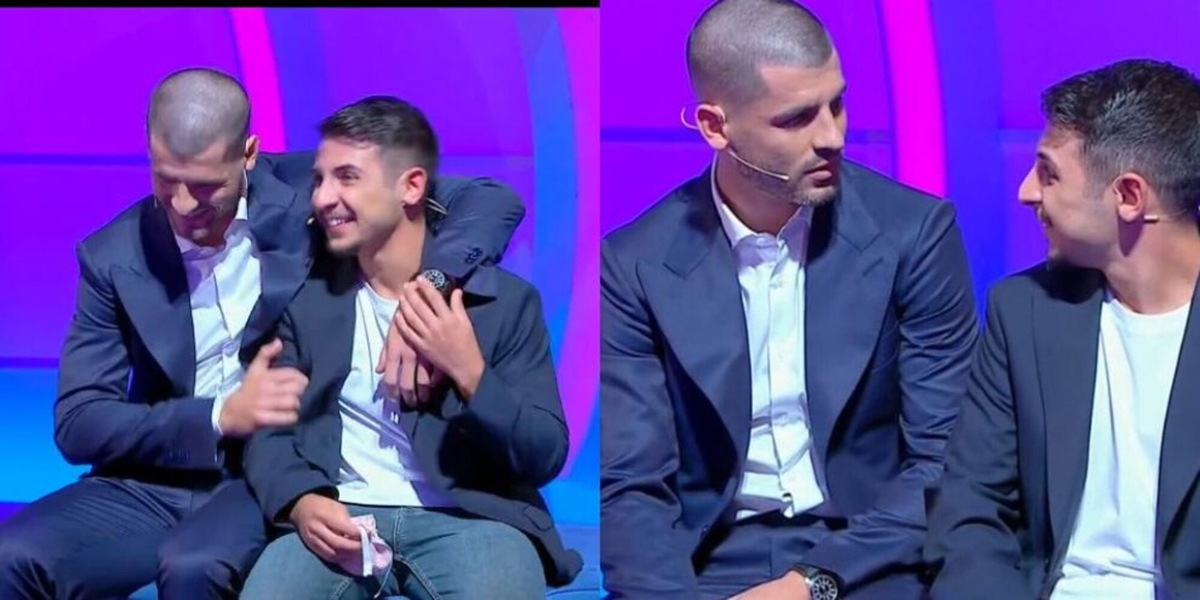 Morata e la maglia del Milan in regalo, Alvaro in lacrime a C'è posta per te: "Tremo"