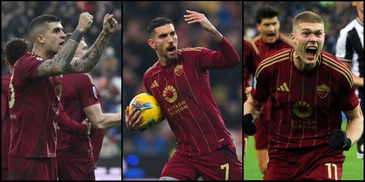 La Roma torna a vincere in trasferta: da Pellegrini a Mancini, l'esultanza a Udine