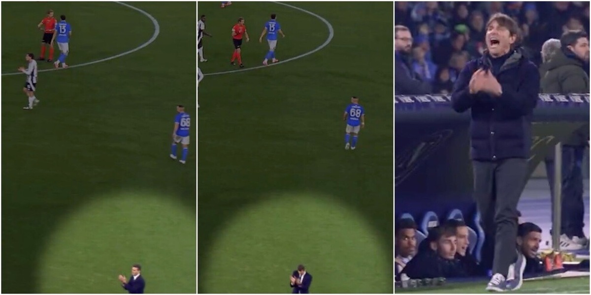 Conte, la frase per zittire Thiago Motta durante Napoli-Juve: il video è virale sui social