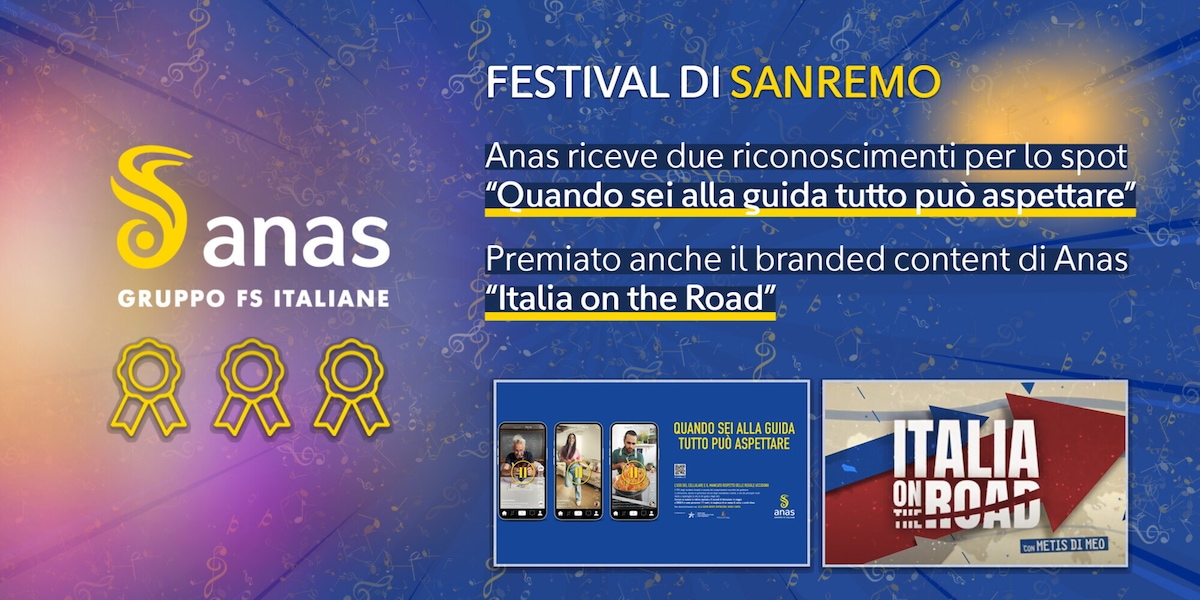 Anas premiata per la sicurezza stradale a Sanremo: i dettagli