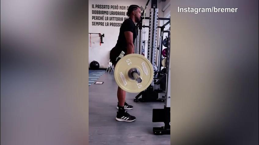 Juventus, prosegue il lavoro in palestra di Bremer